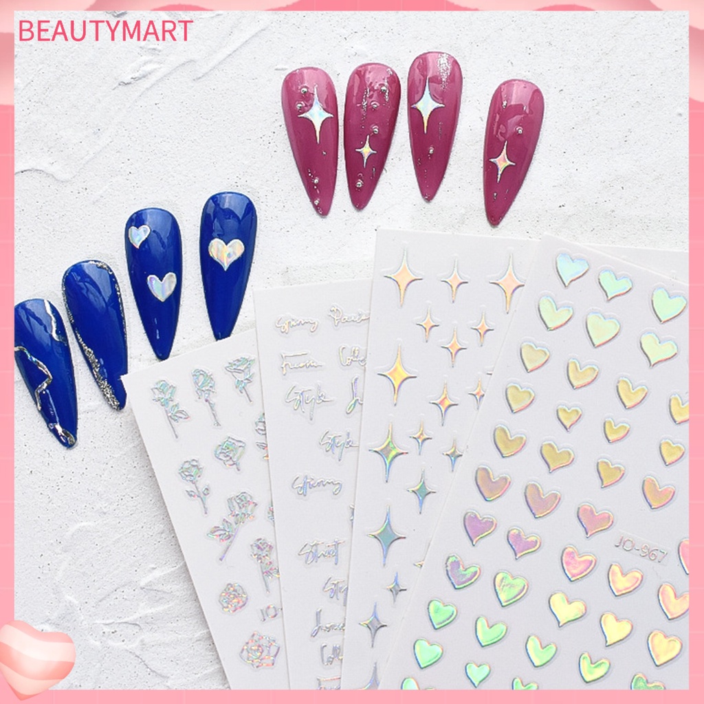 Miếng Dán Trang Trí Móng Tay 2D Tự Dính Hình Hoa / Ngôi Sao / Trái Tim Xinh Xắn