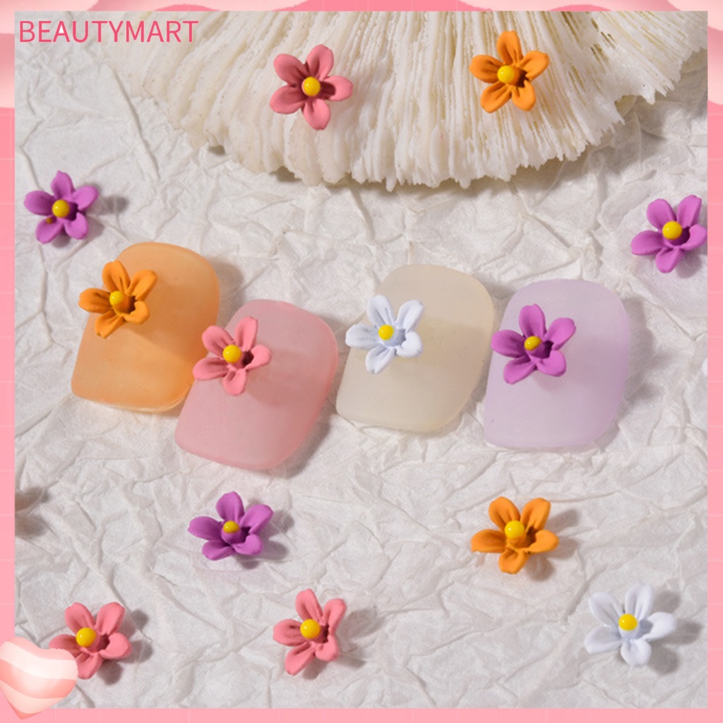 Bộ 5 Phụ Kiện Trang Trí Móng Tay Hình Hoa 3D Bằng Hợp Kim Đa Năng Quyến Rũ Dành Cho Nữ