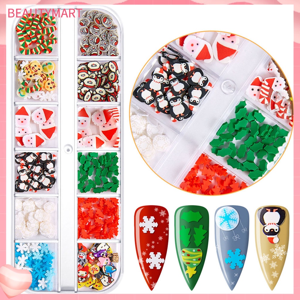 1 Hộp Phụ Kiện Trang Trí Móng Nghệ Thuật Tạo Hiệu Ứng 3D Siêu Mỏng Phong Cách Giáng Sinh Dành Cho Bạn Nữ