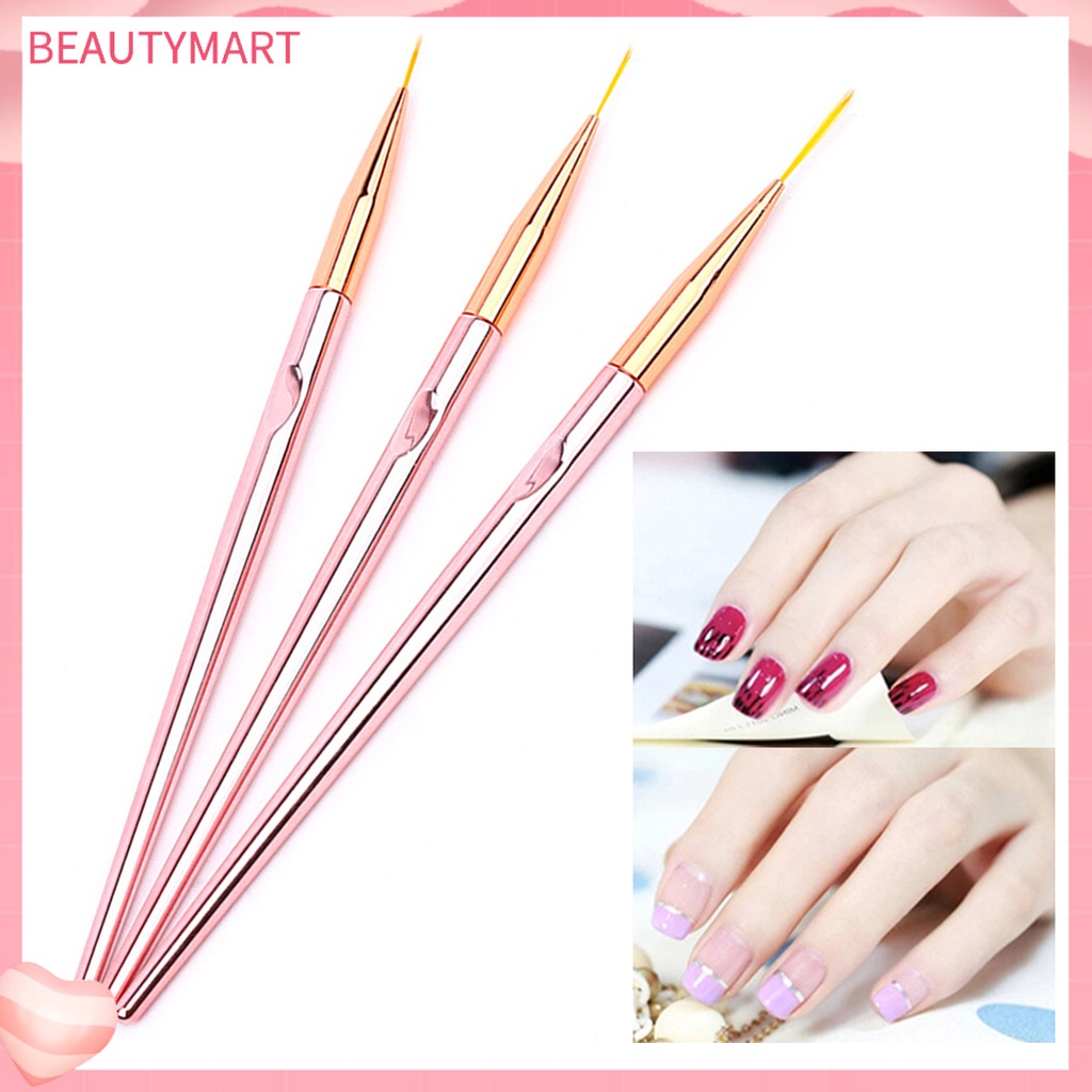 Set 3 Cọ Vẽ Trang Trí Móng Tay Nghệ Thuật Không Biến Dạng Không Gây Nhờn Chuyên Dụng Cho Salon