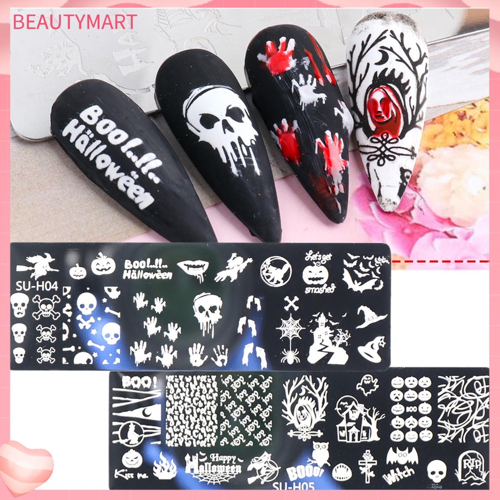 Khuôn Trang Trí Móng Nghệ Thuật Bằng Thép Không Gỉ Phong Cách Halloween Cho Nữ