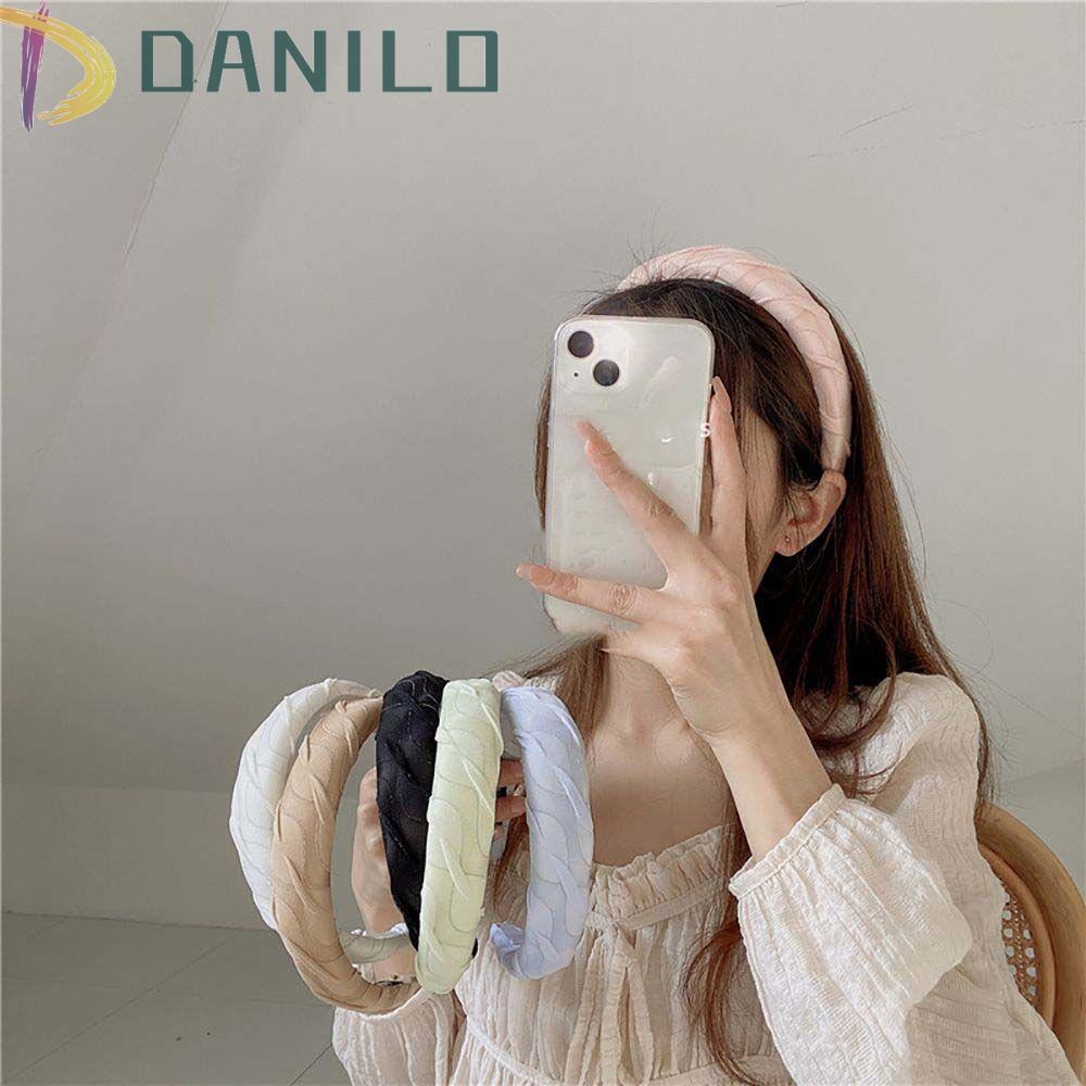 Băng Đô Cài Tóc Bản Rộng Kẻ Sọc Gợn Sóng Thời Trang Cho Nữ