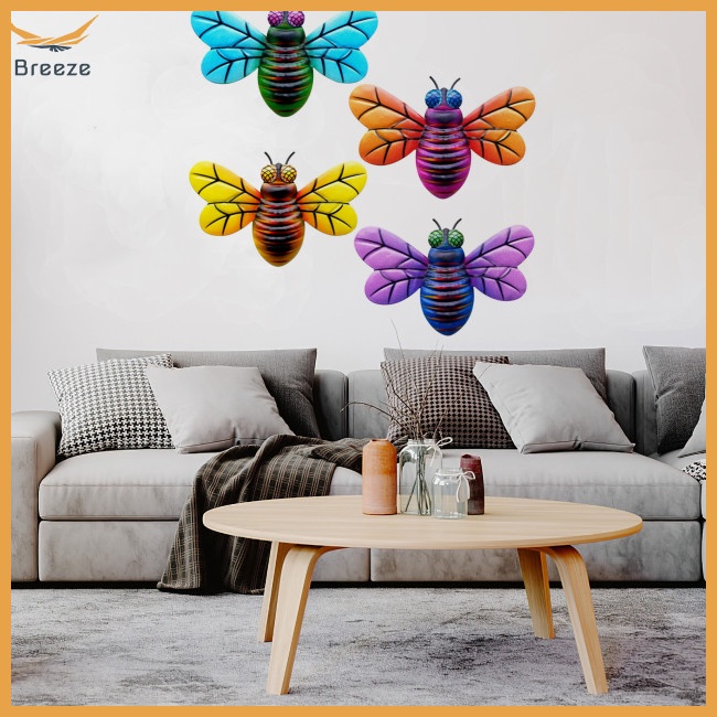Set 4 Phụ Kiện Treo Tường Trang Trí Hình Con Ruồi 3d Trọng Lượng Nhẹ Dành Cho Vườn Nhà