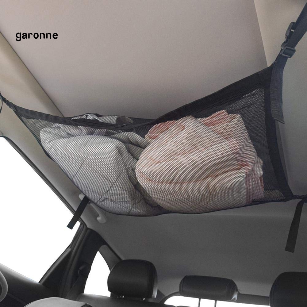 Túi Lưới Đựng Đồ Treo Trần Xe Hơi Có Khóa Kéo Thông Dụng