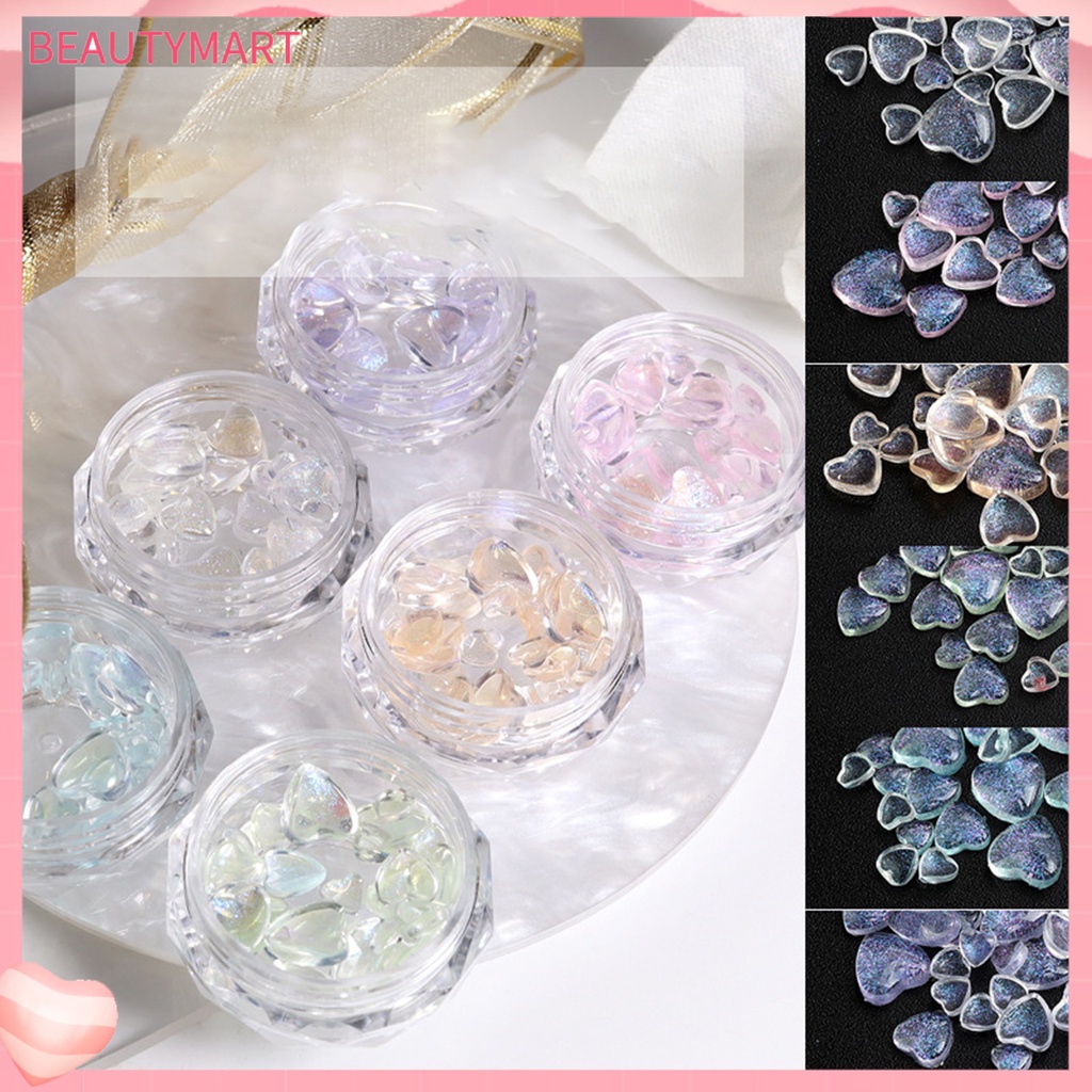 1 Hộp Phụ Kiện Trang Trí Móng Tay 3D Hình Trái Tim Tinh Tế Chống Nước