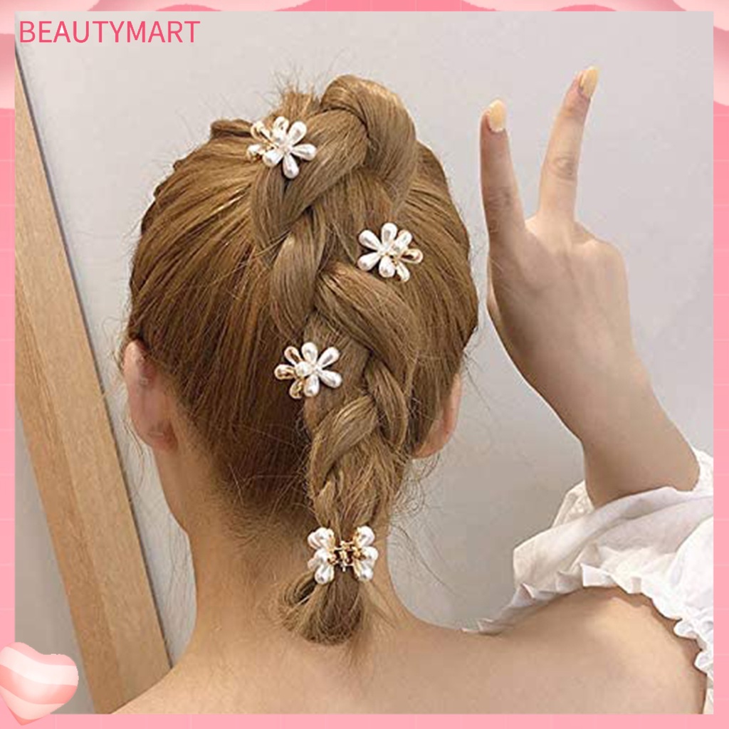 Kẹp Tóc Mini Kiểu Retro Đính Ngọc Trai Giả Dễ Thương