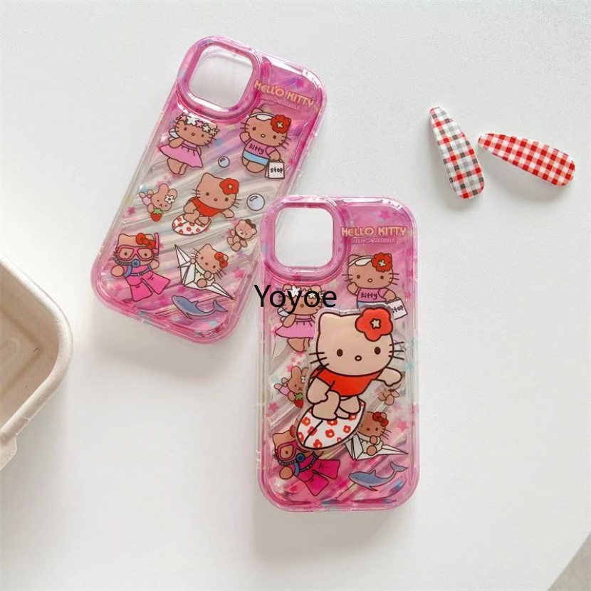 Ốp Điện Thoại Màu Hồng Gradient Hình Mèo KT Cho iPhone 11 13 14 Pro Max 12 Pro XS Max XR X 8 7 14 Plus SE