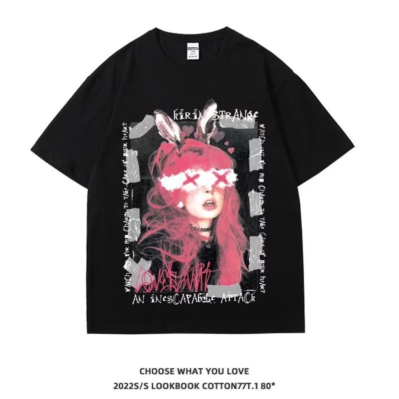 Áo Thun Ngắn Tay Phong Cách Hip Hop Âu Mỹ Cổ Điển Thời Trang Đường Phố Mới