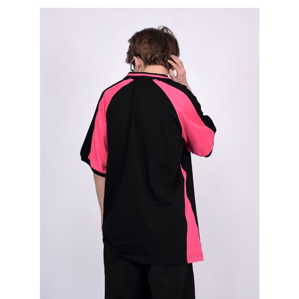 Áo Thun Tay Ngắn Dáng Rộng Phong Cách Đường Phố Mỹ Màu Sắc Tương Phản Thời Trang Cho Nam Và Nữ