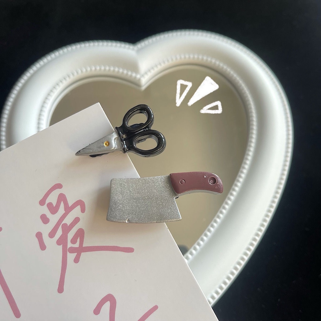 Kẹp Tóc Hình Cây Kéo / Dao Cắt Mini Dễ Thương Cho Bé