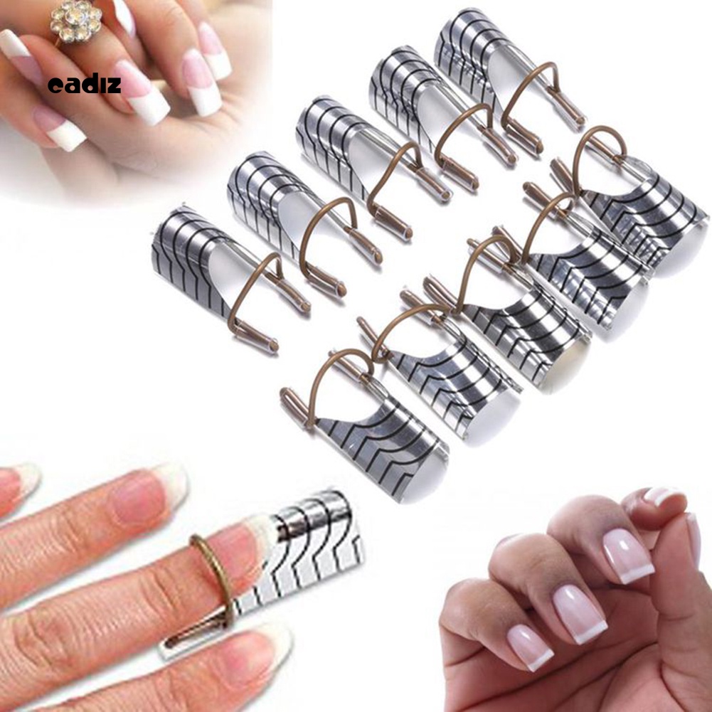 Set 10 Miếng Định Hình Nối Dài Móng Tay Bằng Nhôm Có Thể Tái Sử Dụng