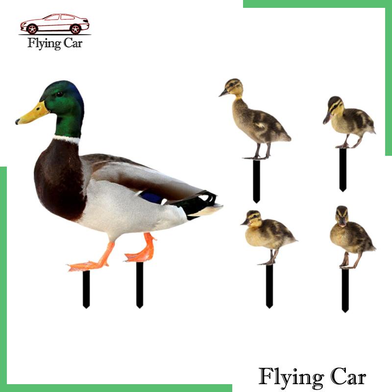 Set 2 Bức Tượng Vịt Phẳng Điêu Khắc Trang Trí Lễ Phục Sinh