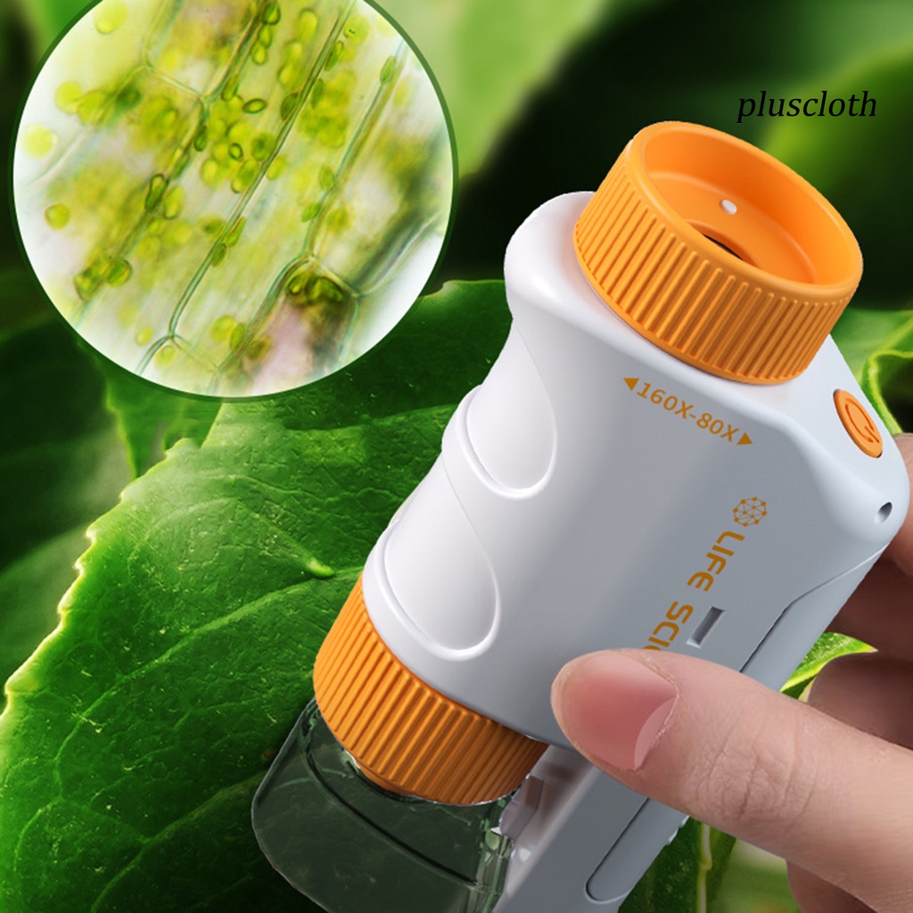 1 Bộ Kính Hiển Vi Cầm Tay Phóng Đại 80-160 Bước Đồ Chơi Thí Nghiệm Khoa Học
