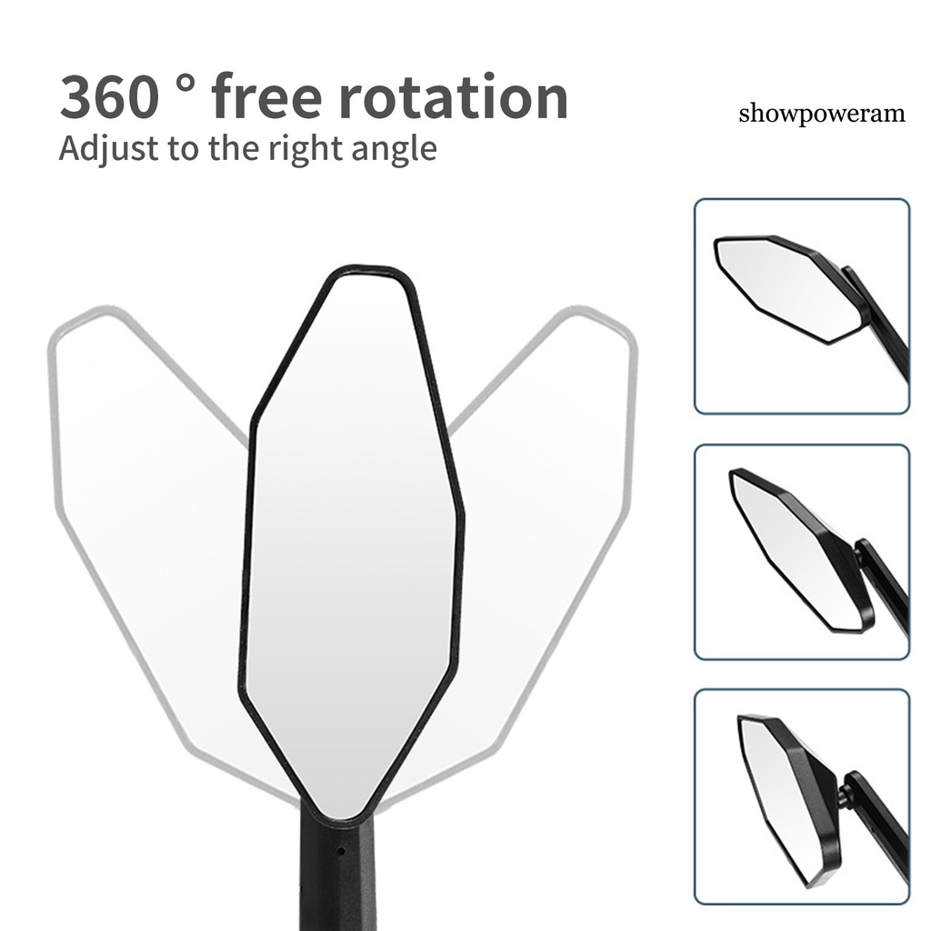 Gương Chiếu Hậu Tầm Nhìn Góc Rộng 21-26mm HD Có Thể Điều Chỉnh Xoay 360 Độ Gắn Tay Lái Xe Đạp