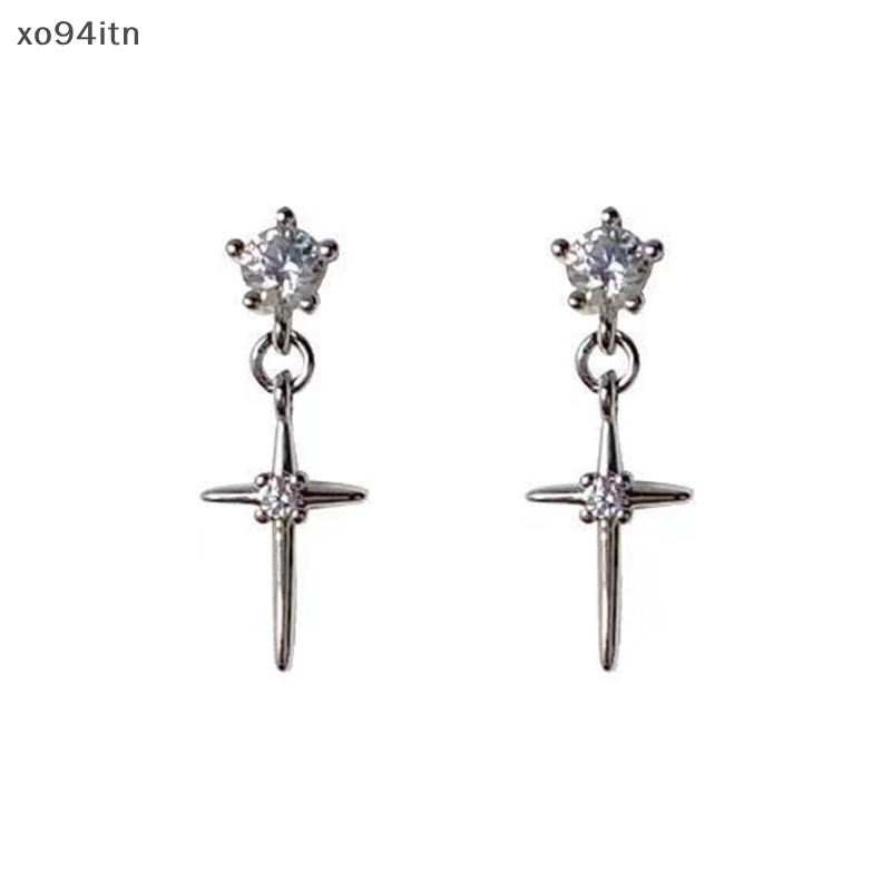 1 Đôi Bông Tai Nữ Đính Đá Lấp Lánh Dễ Thương