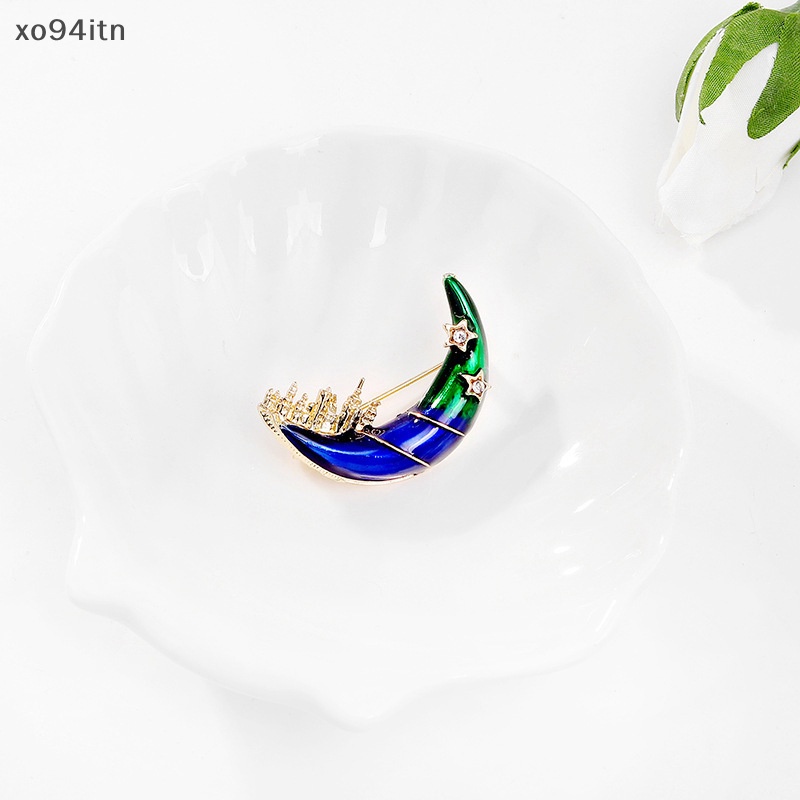 Ghim Cài Áo Hình Lâu Đài Mặt Trăng Tráng Men Thời Trang Cho Nữ