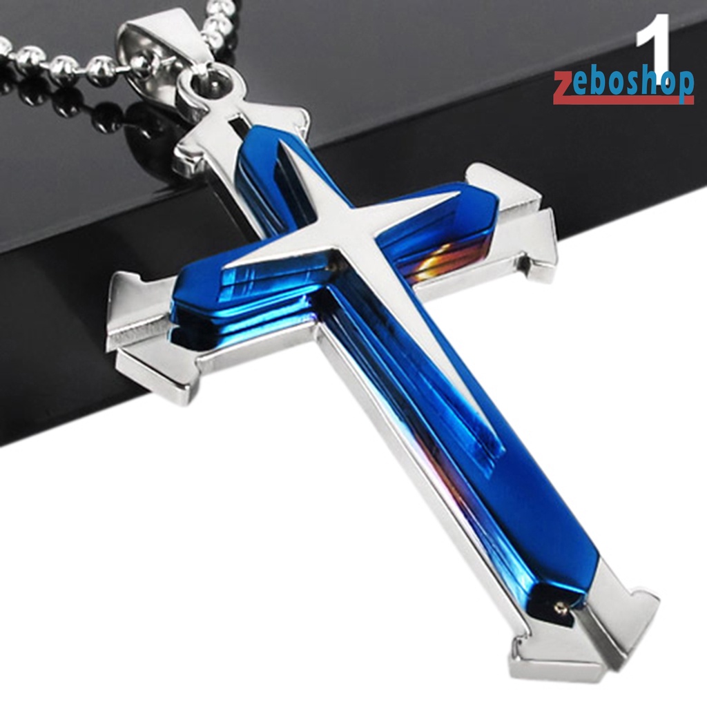 Vòng cổ Thép Không Gỉ Mặt Thánh Giá Thời Trang Cho Nam