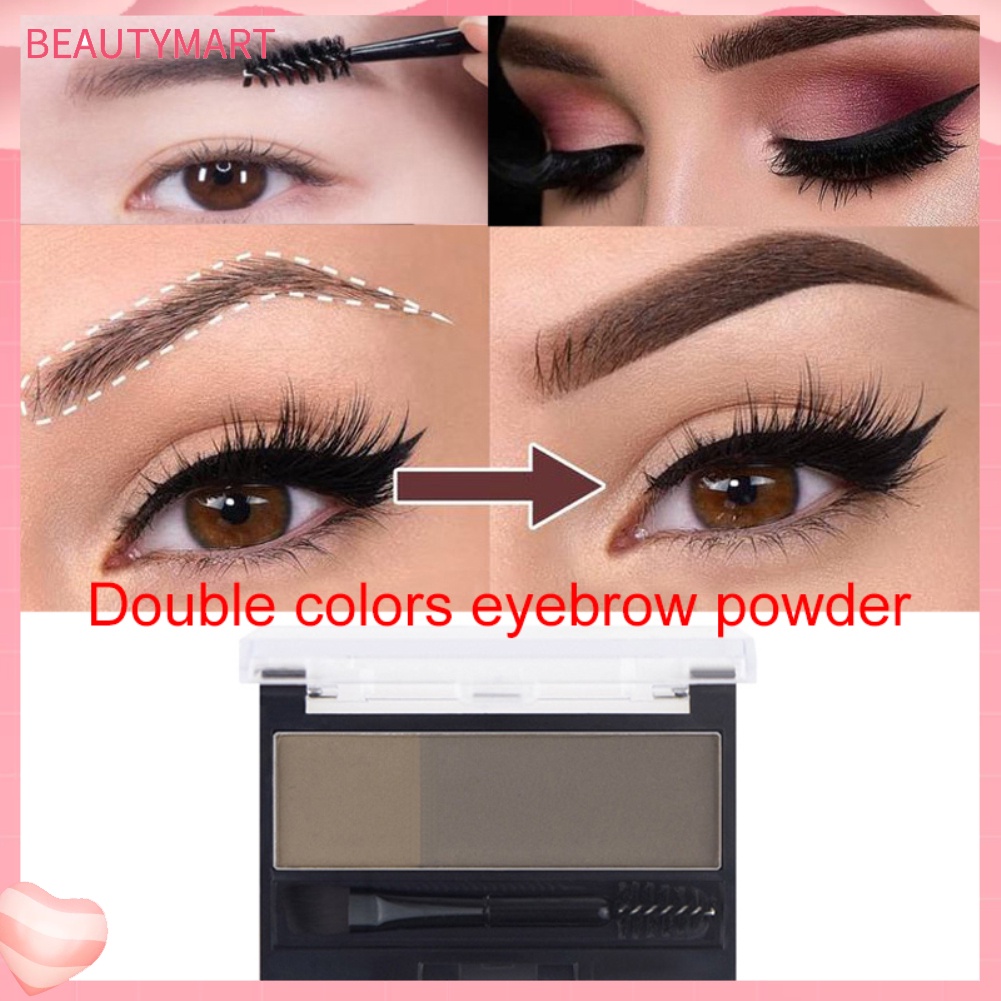 Phấn Kẻ Mày DNM Hai Màu Lâu Trôi Chống Thấm Nước Kèm Cọ