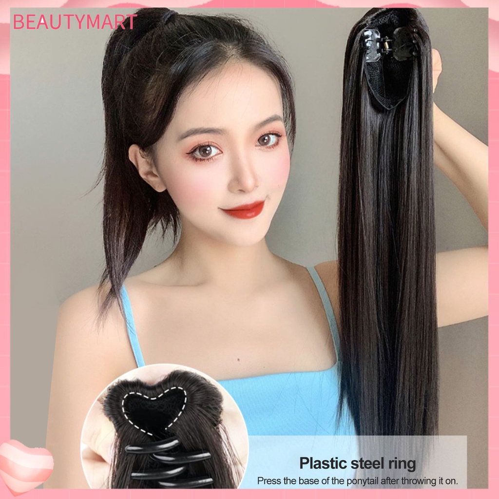 [beautymart] Tóc Giả Kẹp Tóc Đuôi Ngựa Thẳng Dài Vô Hình Tự Nhiên Không Lem Có Thể Dùng Tạo Kiểu Tóc Đuôi Ngựa Cho Nữ