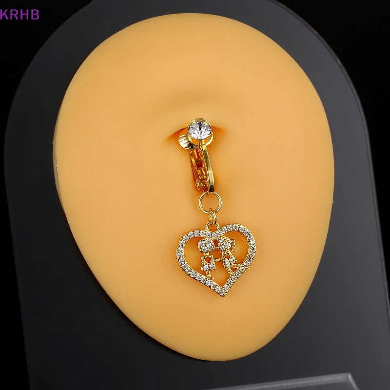 Khuyên Rốn Hình Trái Tim Đính Đá Nhân Tạo Thời Trang Mới