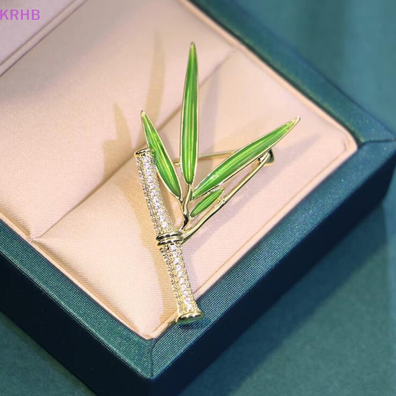 Ghim Cài Áo Hình Cây Tre Đính Đá Độc Đáo Mới