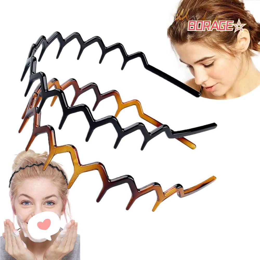 Băng Đô Cài Tóc Rửa Mặt Họa Tiết Zigzag Cho Nam Và Nữ