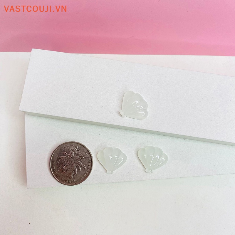 Set 10 Viên Đá 3D Dạ Quang Hình Vỏ Sò Dễ Thương Dùng Trang Trí Sổ Tay DIY