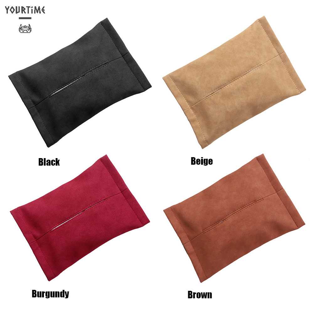 Hộp Đựng Khăn Giấy Bằng Da Lộn Gắn Ghế Sau Xe Hơi Tiện Dụng