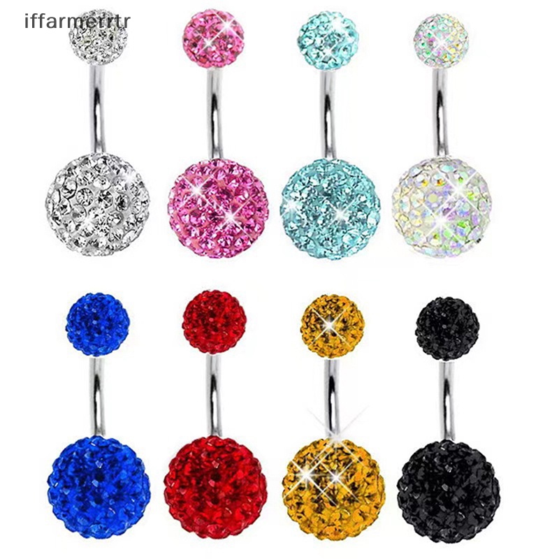 1 Khuyên Rốn Bằng Thép Không Gỉ Đính Đá Zircon Dễ Thương