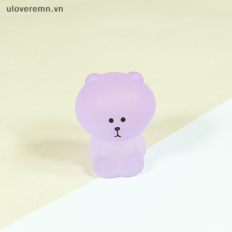 Bộ 2 Đồ trang trí Gấu Nâu Hoạt Hình Mini Màu Kẹo Dùng Trang Trí Tiểu Cảnh