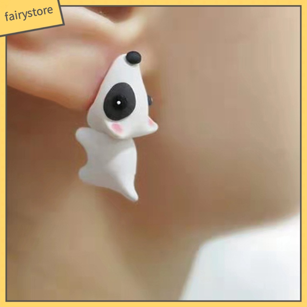1 Đôi Khuyên Tai Kim Loại Hình Động Vật 3D Dễ Thương