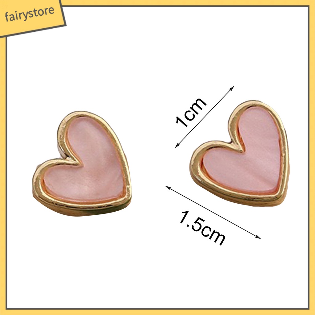 1 Đôi Bông Tai Hình Trái Tim Bằng Hợp Kim Mạ Điện Tinh Tế