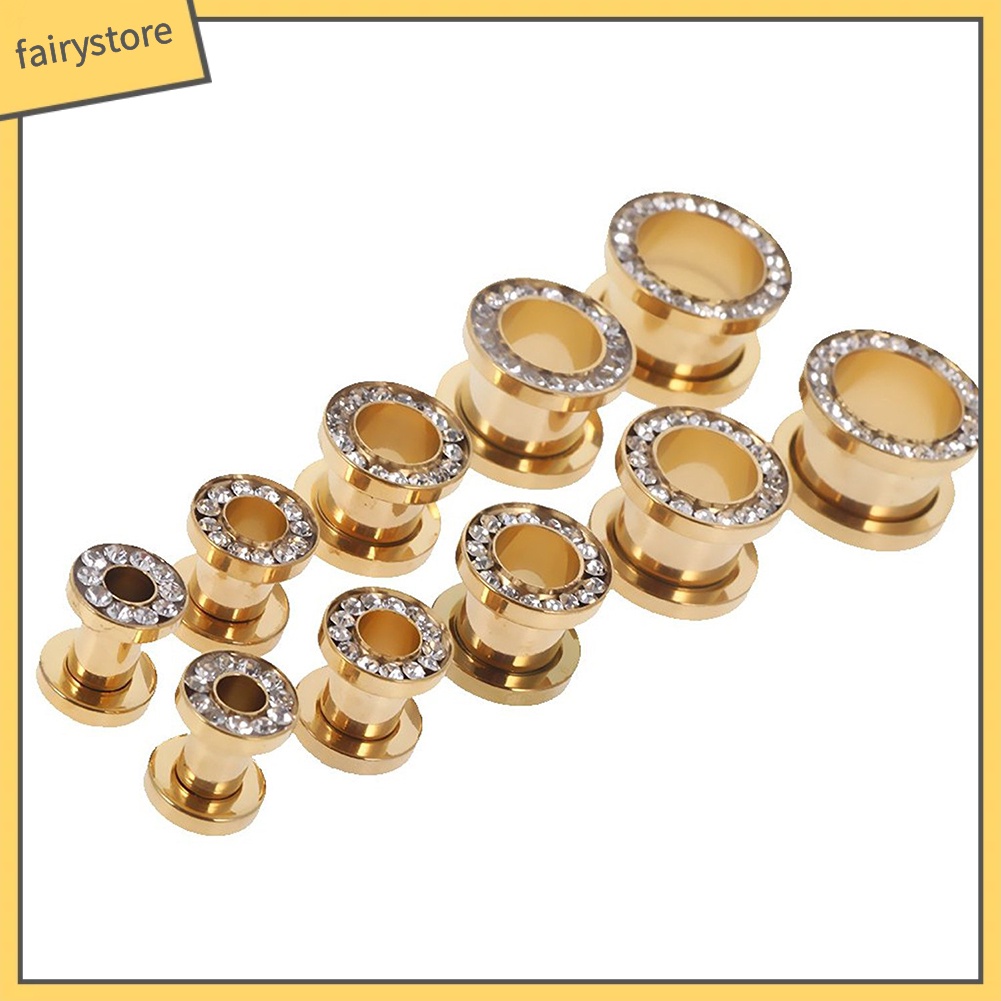 1 Khuyên Xỏ Tai Đính Đá Bằng Thép Không Gỉ