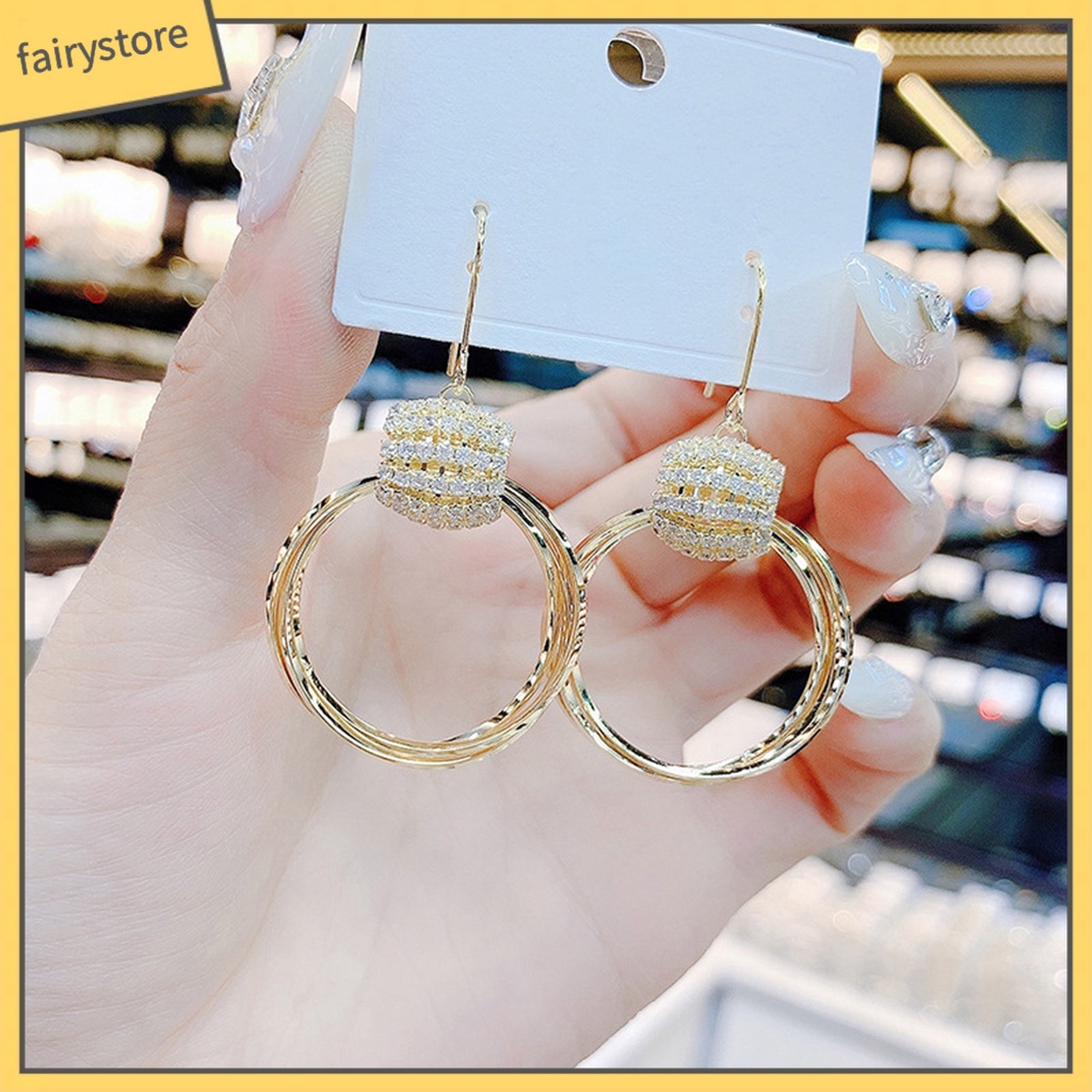 1 Đôi Bông Tai Dáng Dài Hình Học Thắt Nơ Phong Cách Hàn Quốc Thời Trang Dành Cho Nữ