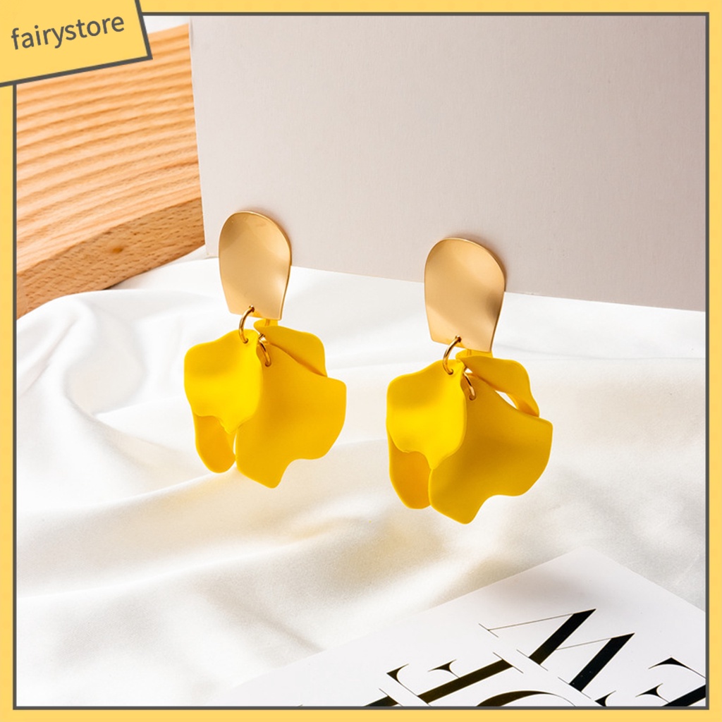 1 Cặp Bông Tai Thả Vỏ Sò / Hình Học Bằng Acrylic Thời Trang Thanh Lịch Dễ Phối Đồ Cho Nữ