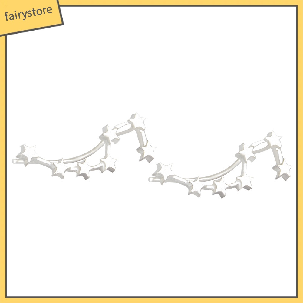 Đôi Khuyên Tai Kẹp Hình Sao Băng Đính Đá Thời Trang Cho Nữ