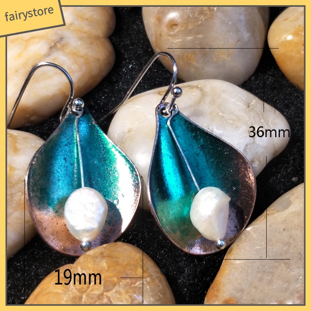 Bông Tai Móc Treo Nhiều Lớp Đính Ngọc Trai Nhân Tạo Phong Cách Vintage Cho Nữ