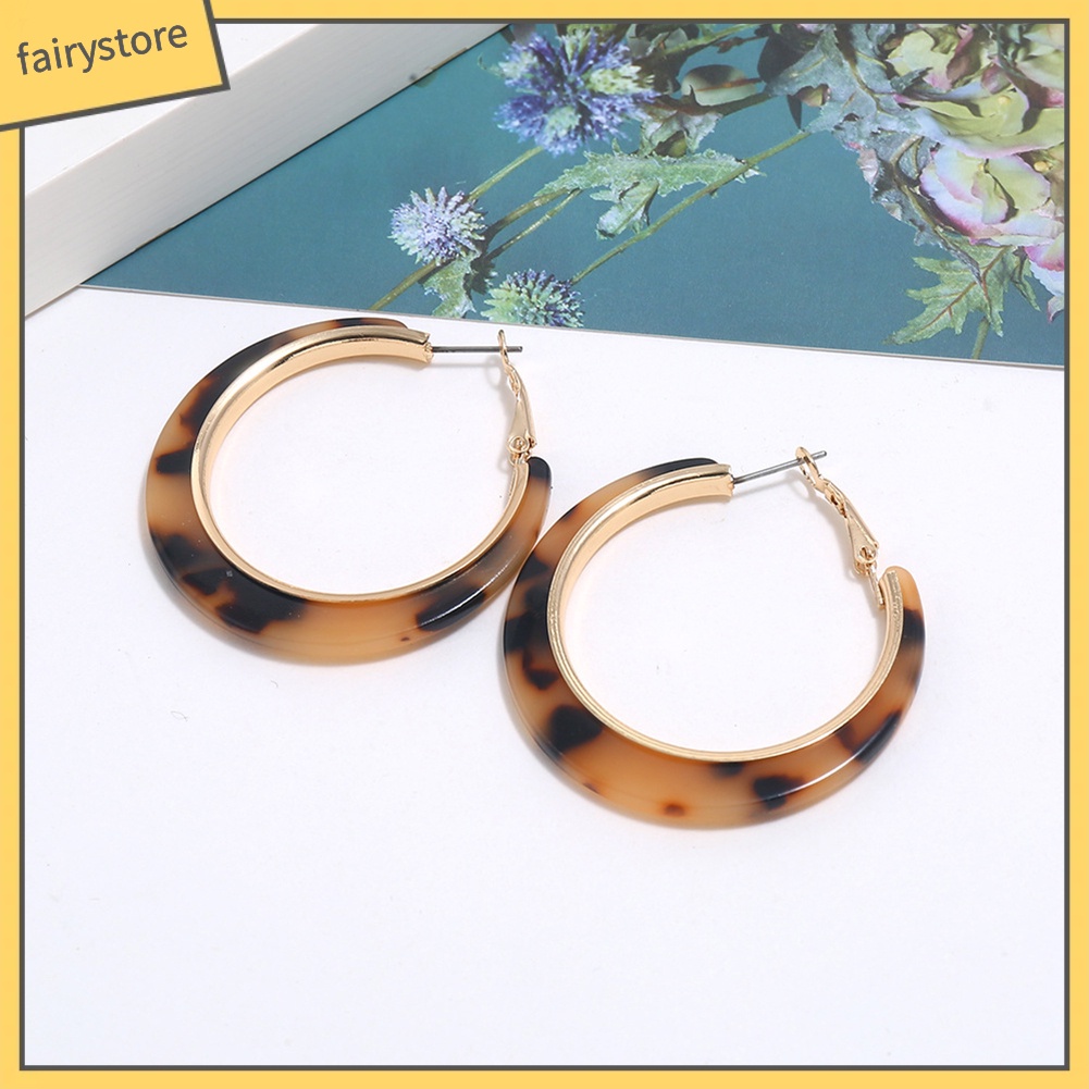 Bông Tai Tròn Họa Tiết Da Báo Thời Trang Dành Cho Nữ