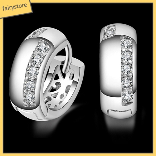 Bông Tai Mạ Bạc Đính Đá Zircon Thời Trang Cho Nữ