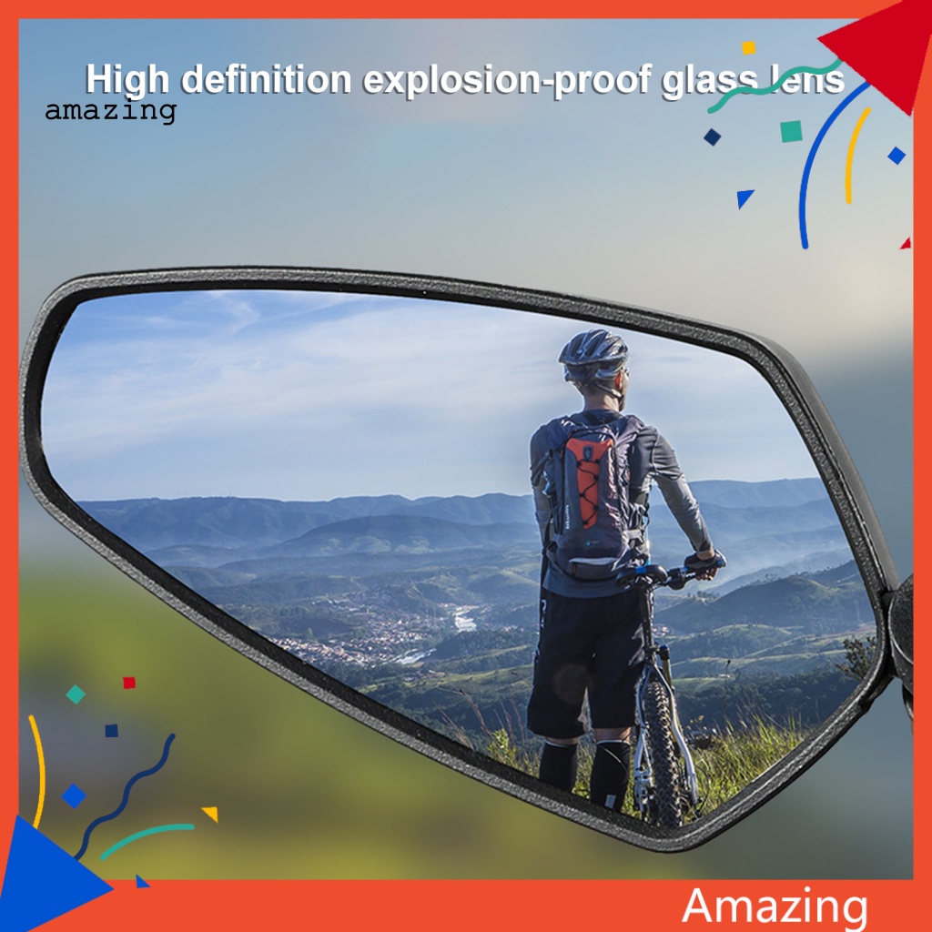 Gương Chiếu Hậu Góc Rộng Xoay 360 Độ Bằng Hợp Kim Nhôm Có Thể Điều Chỉnh Cho Xe Đạp