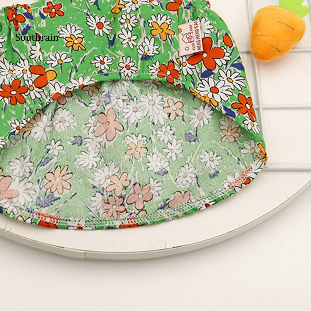 Đầm Không Tay Co Giãn In Họa Tiết Hoa Và Cà Rốt Thời Trang Cho Cún Cưng