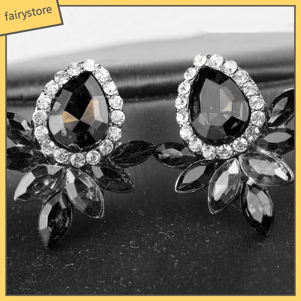 Bông Tai Giọt Nước Đính Đá Sang Trọng Cho Nữ