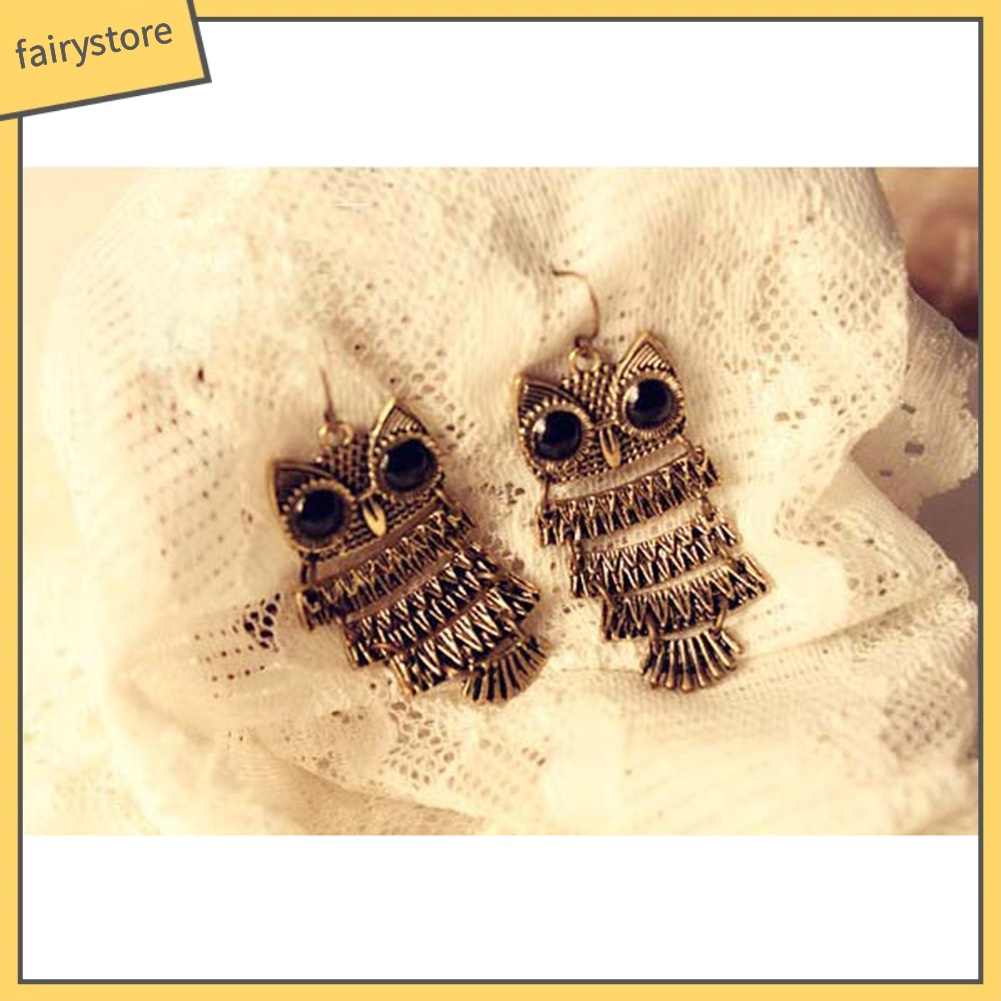 Bông Tai Hình Chim Cú Phong Cách Retro Vintage Dành Cho Nữ