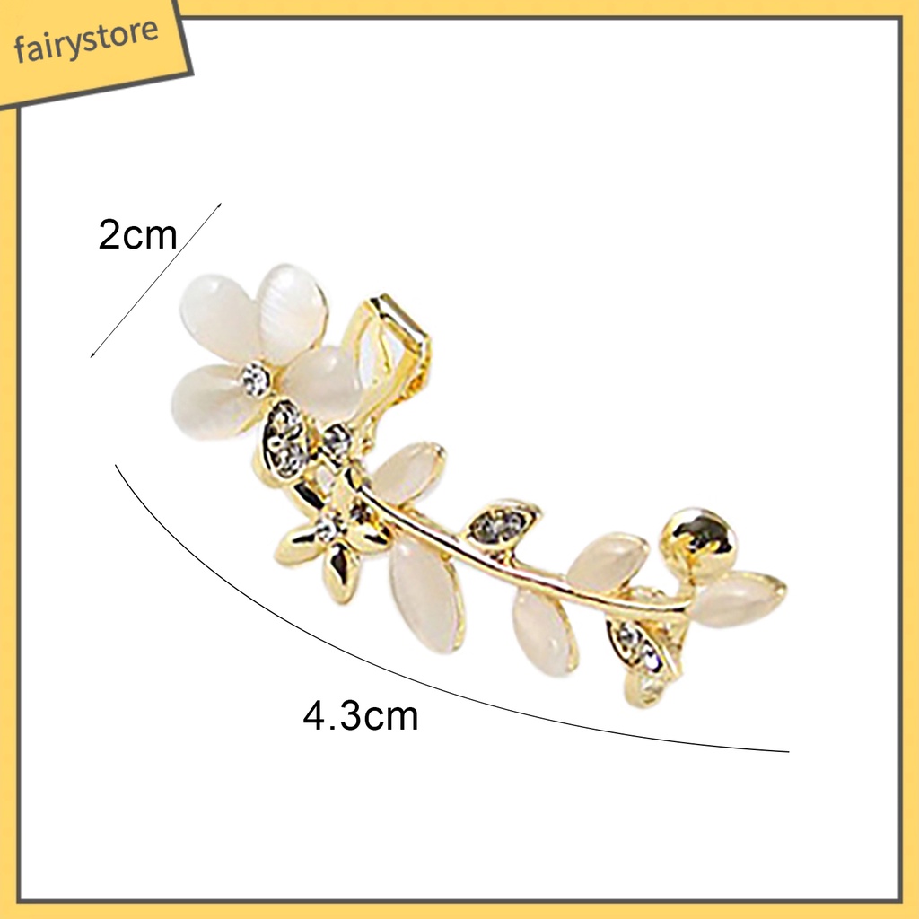1 Đôi Bông Tai Kẹp Hình Hoa Đính Đá Cho Nữ