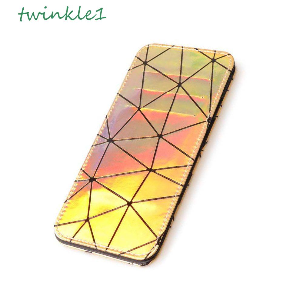 Ví Da PU Dài Trung Bình Đựng Thẻ ID Đính Kim Sa Lấp Lánh Cho Nam Và Nữ