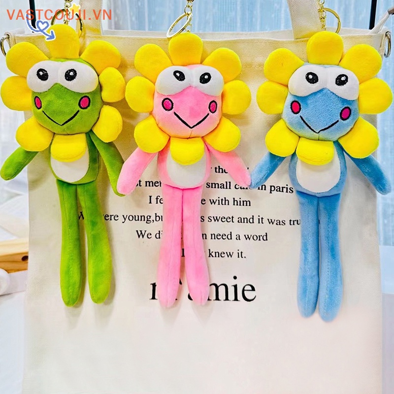 1 Móc Khóa Hình Hoa Hướng Dương / Ếch Nhồi Bông Đáng Yêu