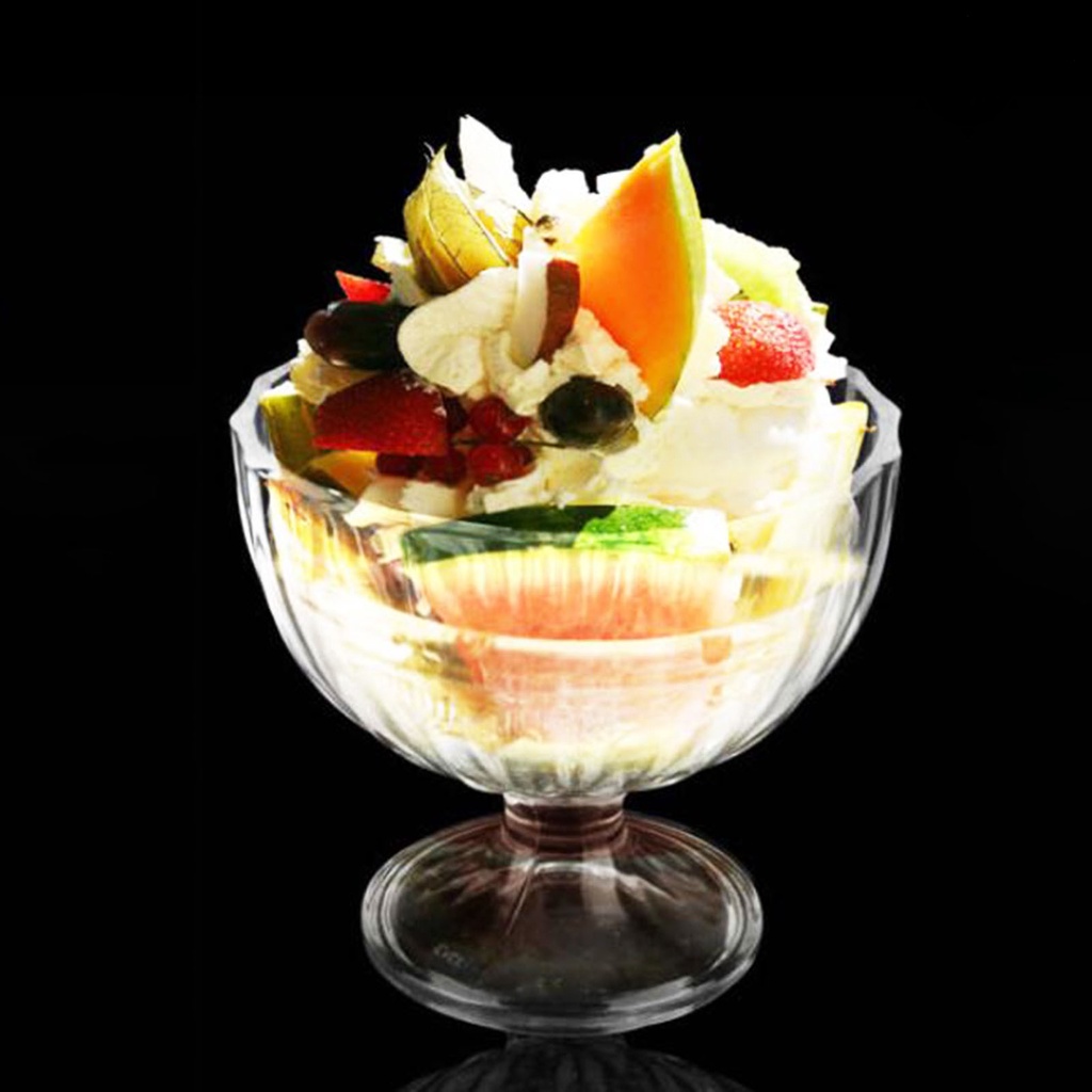 Cốc Lắc Kem / Sữa Tráng Miệng Bằng Acrylic Trong Suốt Không Thể Tái Sử Dụng 300ml