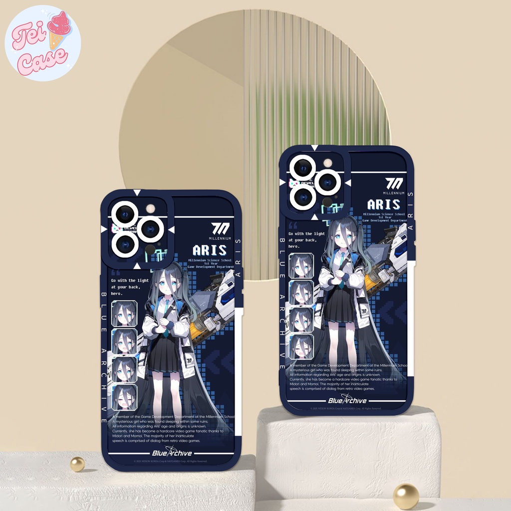 Ốp iphone 11 cạnh vuông Teicase Aris game Anime Blue Archive 6/6plus/7/7plus/8/8plus/x/xr/xs/11/12/13/14