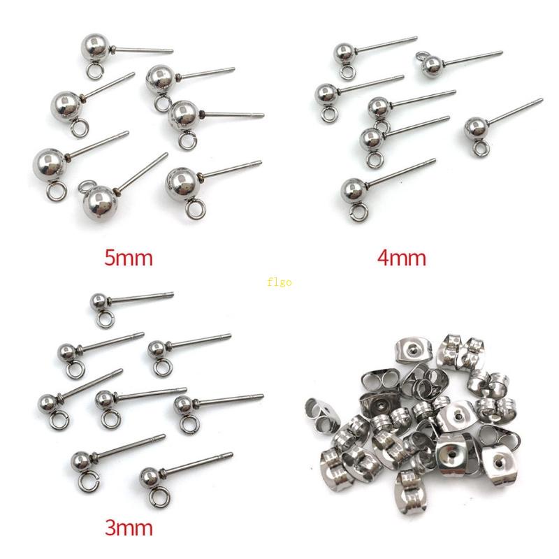 Set 100 Bông Tai Hình Bướm 3 4 5mm Thời Trang Cho Nữ