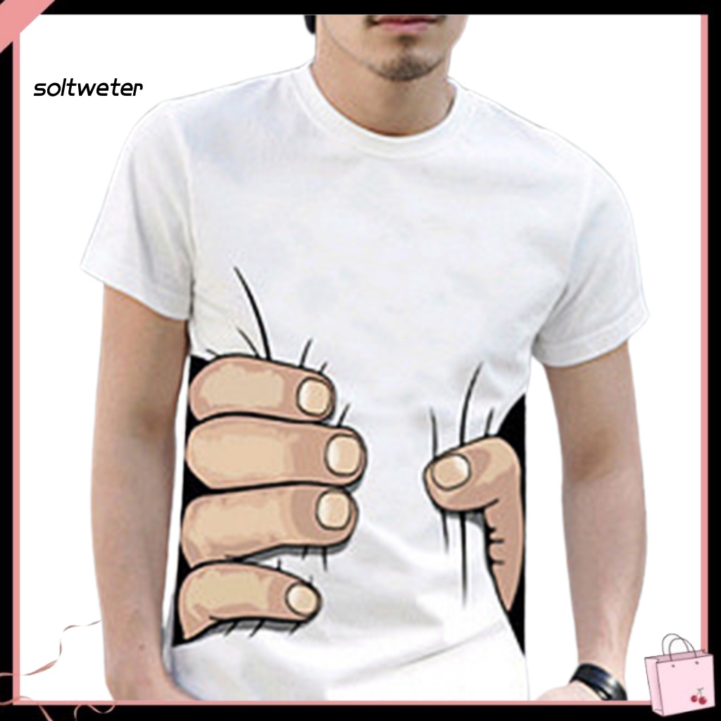 Áo Thun In Họa Tiết Hoạt Hình Vui Nhộn Thời Trang Mùa Hè Cho Nam
